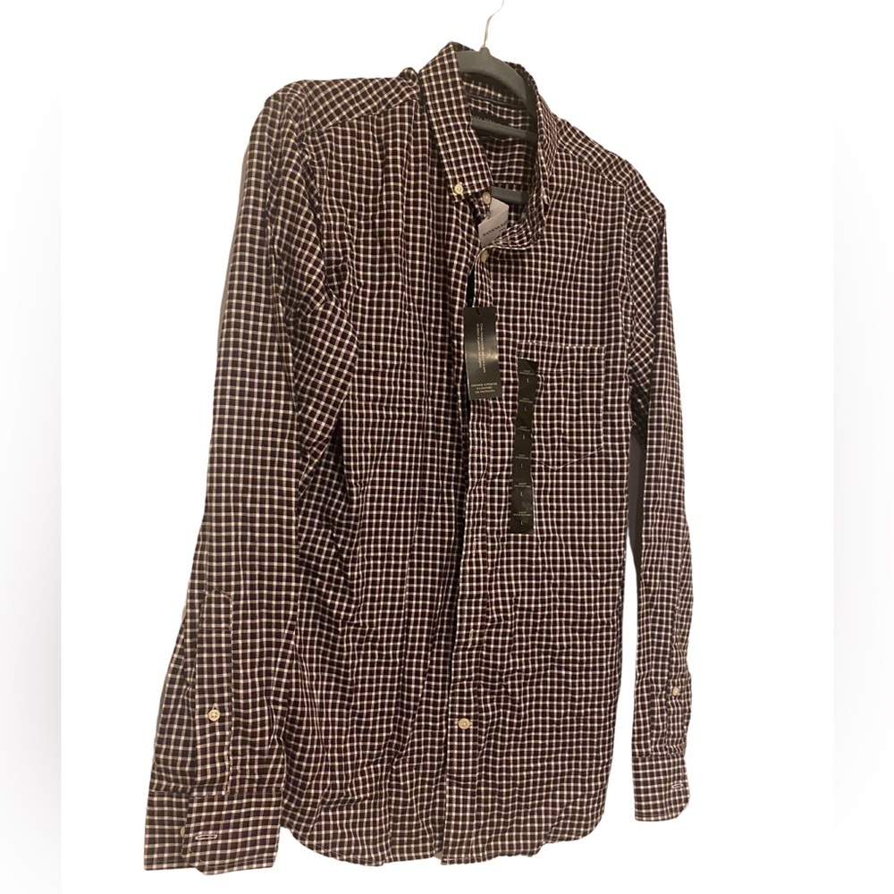 Banana Republic Men Shirt Large Burgundy